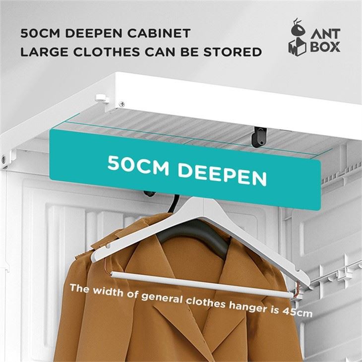 Portable Cube Storage Wardrobe Closet For Bedroom Storage Finisher, For Clothes Dresser With Clear Door Panel