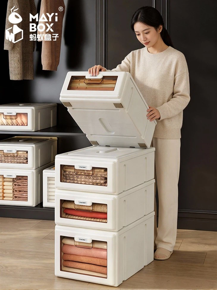 2026 Antbox Storage Box Drawer Type Clothes Transparent Plastic Household Wardrobe Storage Box Storage Cabinet suppliers