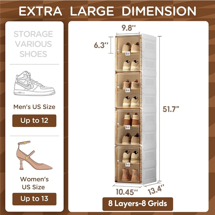 India Antbox Foldable Shoe Rack Door 6 Tiers 12 Pairs