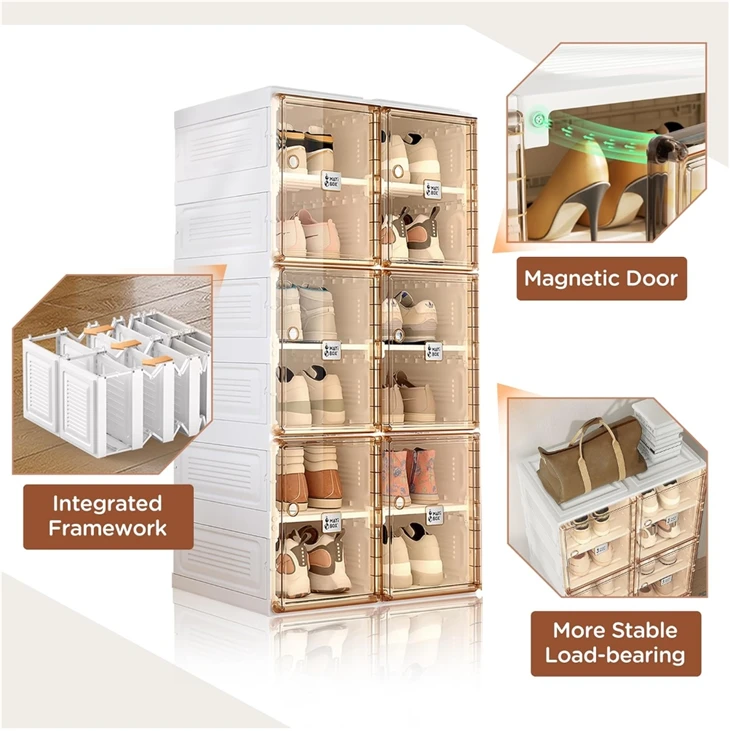 India Antbox Foldable Shoe Rack Door 6 Tiers 12 Pairs